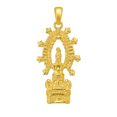 <STRONG>Medalla Virgen de la Fuensanta Coín 28 X 16 mm oro 18k silueta</STRONG>. Medalla de la<STRONG> Virgen</STRONG> de la <ST
