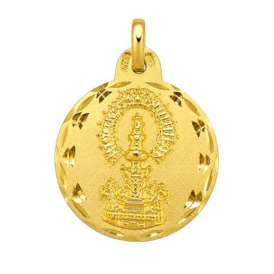 <STRONG>Medalla Virgen de la Fuensanta Coín 21 mm oro 18k tallas</STRONG>. Bonita medalla de la Virgen de la Fuensanta con un di