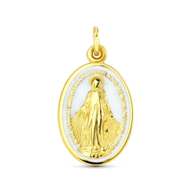 <STRONG>Medalla Virgen Milagrosa 20 x 14&nbsp;mm oro 18k </STRONG>blanca. <STRONG>Medalla</STRONG> de la<STRONG> Virgen Milagros