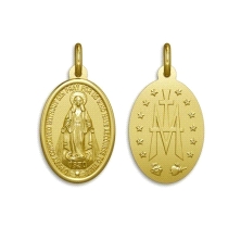 <STRONG>Medalla Virgen Milagrosa 25 x 18 mm oro 18k</STRONG>. Preciosa medalla de la <STRONG>Virgen Milagrosa</STRONG> ovalada c