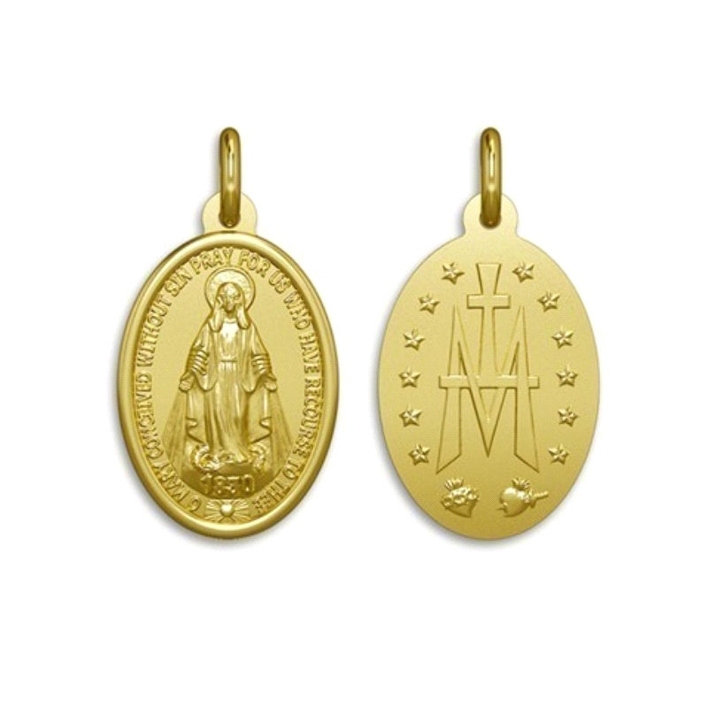 <STRONG>Medalla Virgen Milagrosa 25 x 18 mm oro 18k</STRONG>. Preciosa medalla de la <STRONG>Virgen Milagrosa</STRONG> ovalada c