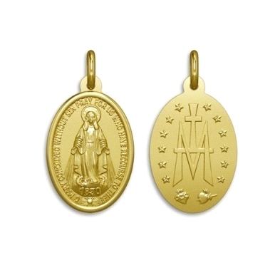 <STRONG>Medalla Virgen Milagrosa 25 x 18 mm oro 18k</STRONG>. Preciosa medalla de la <STRONG>Virgen Milagrosa</STRONG> ovalada c