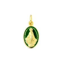 <STRONG>Medalla Virgen Milagrosa 14 mm oro 18k</STRONG> verde. <STRONG>Medalla</STRONG> de la <STRONG>Virgen Milagrosa</STRONG> 