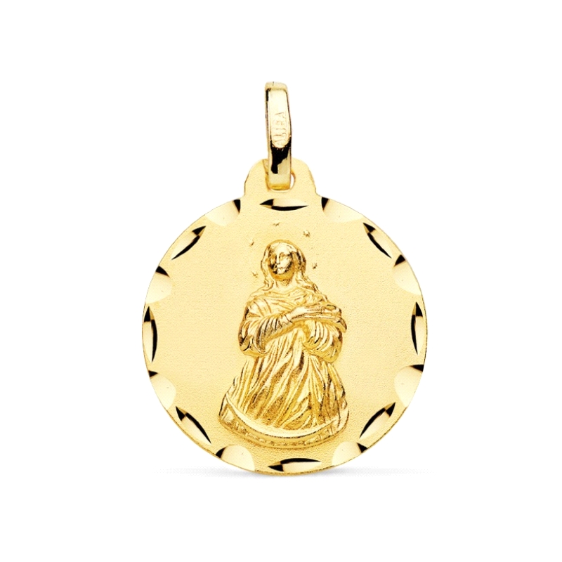 <STRONG>Medalla Virgen de la Inmaculada Concepción 18 mm oro 18k tallas</STRONG>. Medalla de la <STRONG>Virgen de la Inmaculada 