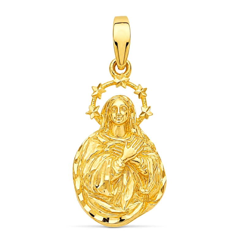 <STRONG>Medalla Virgen de la Inmaculada 25 x 15 mm oro 18k silueta</STRONG>. Medalla en silueta de&nbsp;<STRONG>Inmaculada Conce