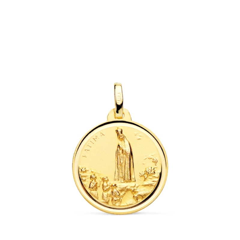 <P><STRONG>Medalla Virgen de Fátima 18 mm oro 18k bisel</STRONG>. Medalla de la <STRONG>Virgen de Fátima</STRONG> con un diámetr