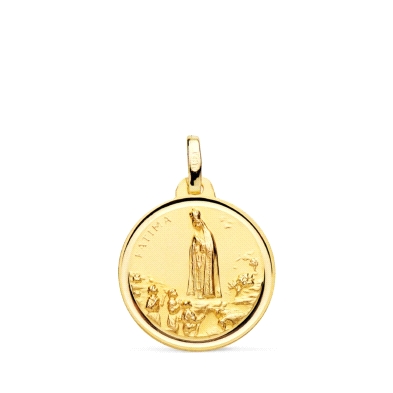 <P><STRONG>Medalla Virgen de Fátima 18 mm oro 18k bisel</STRONG>. Medalla de la <STRONG>Virgen de Fátima</STRONG> con un diámetr