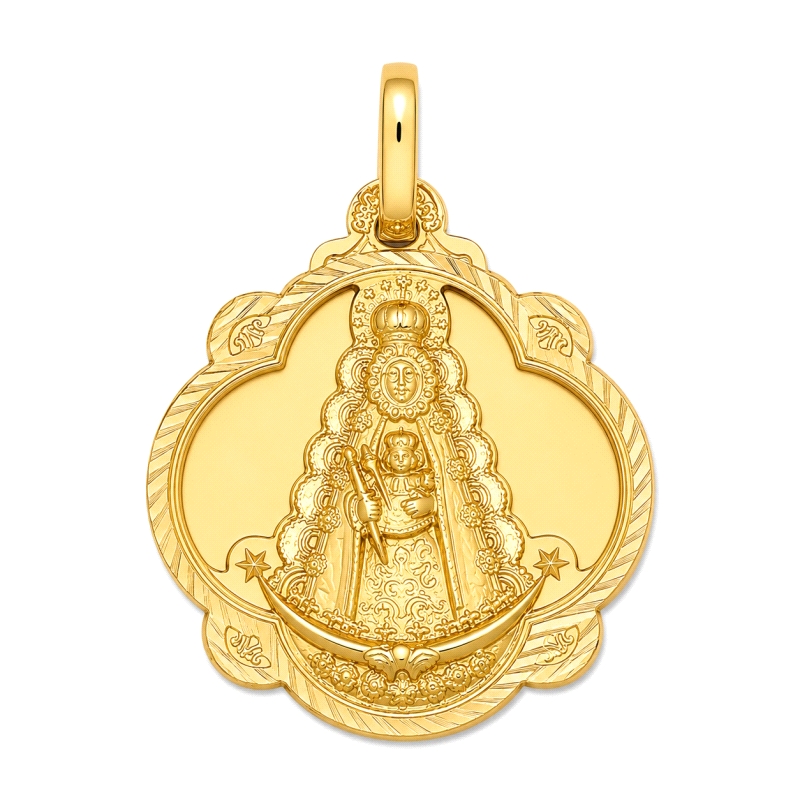 <P><STRONG>Medalla Virgen del Rocio&nbsp;24 mm pandereta oro 18k.</STRONG> <STRONG>Medalla</STRONG> de la <STRONG>Virgen del Roc