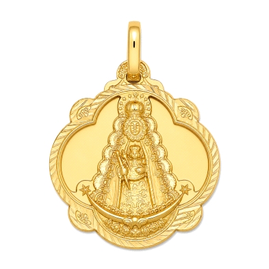 <P><STRONG>Medalla Virgen del Rocio&nbsp;24 mm pandereta oro 18k.</STRONG> <STRONG>Medalla</STRONG> de la <STRONG>Virgen del Roc