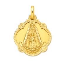 <STRONG>Medalla Virgen del Rocio&nbsp;20 mm pandereta oro 18k</STRONG>. <STRONG>Medalla</STRONG> de la <STRONG>Virgen del Rocio<