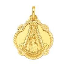 <STRONG>Medalla Virgen del Rocio 16 mm&nbsp;pandereta oro 18k</STRONG>. <STRONG>Medalla</STRONG> con forma de pandereta de la <S