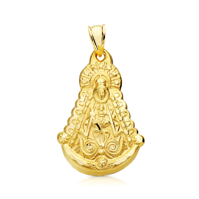 <STRONG>Medalla Virgen del Rocio 30 x 20 mm oro 18k silueta</STRONG>. <STRONG>Medalla</STRONG> en silueta de la<STRONG> Virgen d