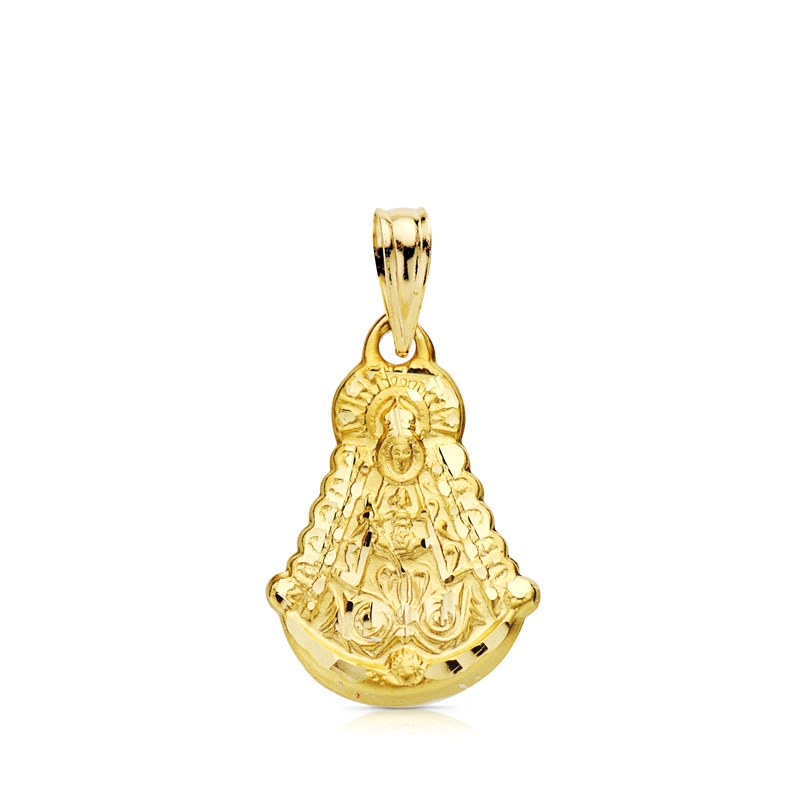 <STRONG>Medalla Virgen del Rocio 20 x 15 mm oro 18k situeta</STRONG>. <STRONG>Medalla</STRONG> en<STRONG> silueta</STRONG> de la
