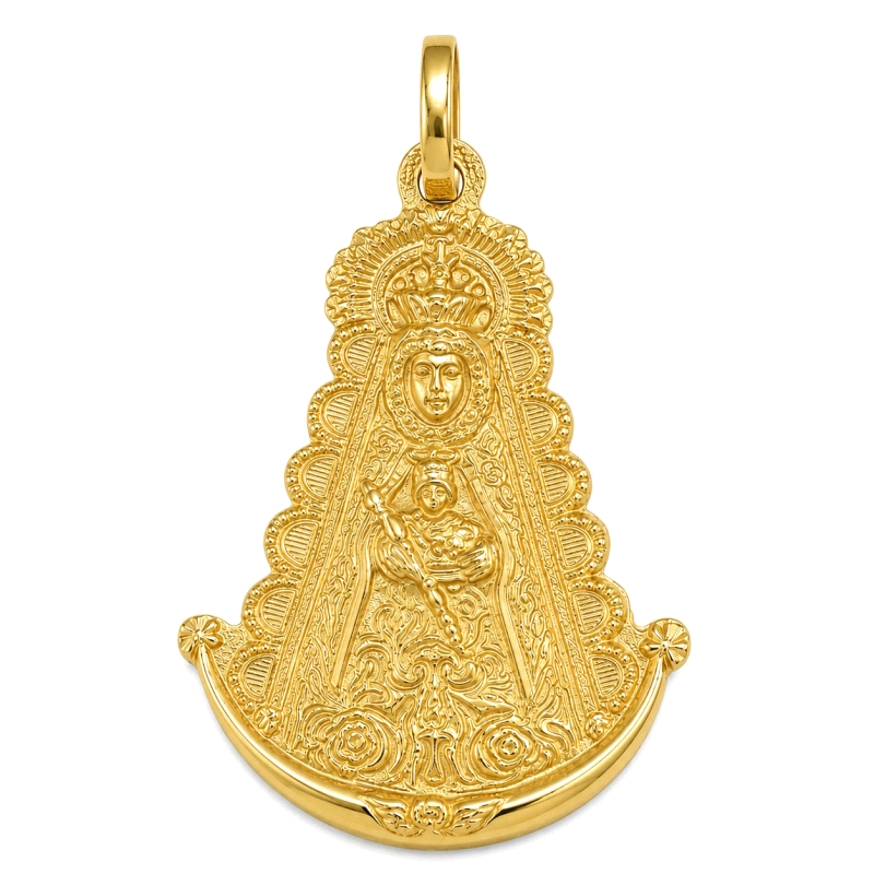 <STRONG>Medalla Virgen del Rocio 37 x 26 mm oro 18k silueta</STRONG>. <STRONG>Medalla</STRONG> de la <STRONG>Virgen del Rocio</S