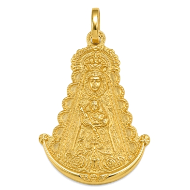 <STRONG>Medalla Virgen del Rocio 37 x 26 mm oro 18k silueta</STRONG>. <STRONG>Medalla</STRONG> de la <STRONG>Virgen del Rocio</S