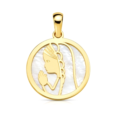 <P><STRONG>Medalla virgen niña 17 mm oro amarillo 18k nacar.</STRONG><BR><STRONG>Medalla</STRONG> con la <STRONG>virgen niña</ST