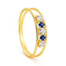 <STRONG>Anillo mujer oro 18k zafiro</STRONG>. <BR><STRONG>Anillo</STRONG> para<STRONG> mujer</STRONG>&nbsp;formado por dos aros 
