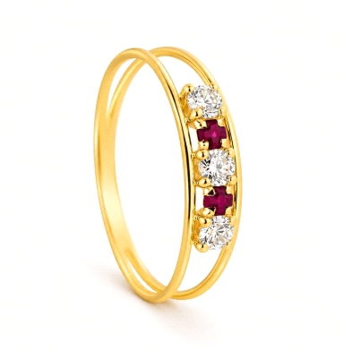 <STRONG>Anillo mujer oro 18 kl circonita blanca y roja</STRONG>. <BR><STRONG>Anillo</STRONG> de <STRONG>oro</STRONG> para<STRONG