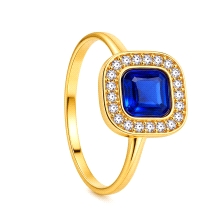 <STRONG>Anillo mujer piedra azul oro 18k.<BR>Sortija</STRONG> para <STRONG>mujer</STRONG> con <STRONG>piedra azul</STRONG> rodea