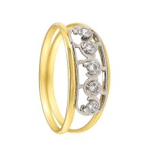 <STRONG>Anillo mujer oro 18k bicolor con circonitas.</STRONG><BR><STRONG>Anillo</STRONG> de <STRONG>mujer</STRONG> con los filos