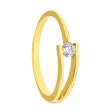 <STRONG>Anillo mujer oro 18k con circonita.<BR>Sortija</STRONG> para&nbsp;<STRONG>mujer lisa</STRONG>, tiene un lateral doble y&