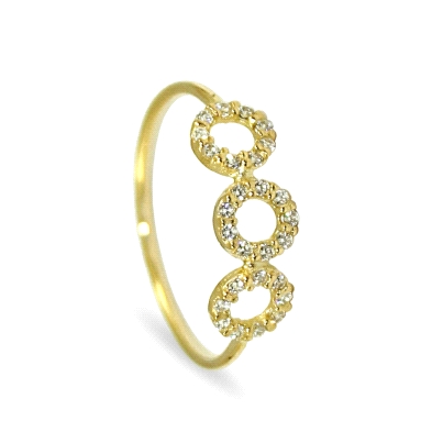 <STRONG>Anillo mujer triple circulo oro 18k circonitas</STRONG>. <BR><STRONG>Anillo</STRONG> para<STRONG> mujer</STRONG> con <ST