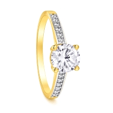 <STRONG>Anillo mujer solitario oro 18k.</STRONG><BR><STRONG>Solitario</STRONG> con una&nbsp;circonita central de 6 mm y&nbsp;fil