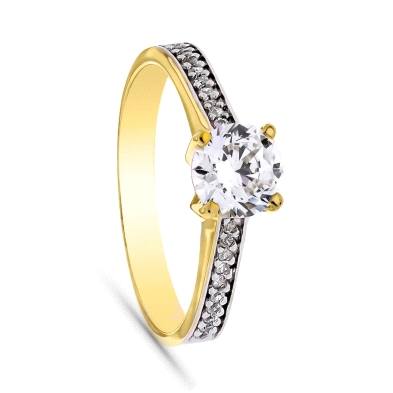 <STRONG>Anillo mujer oro 18k&nbsp;circonita cuatro garras.</STRONG><BR>Anillo de mujer&nbsp;con una&nbsp;circonita central de 6 