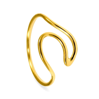 <STRONG>Anillo mujer oro 18k liso irregular</STRONG>. <BR>Forma <STRONG>ondas</STRONG> irregulares con&nbsp;su frente que mide 1