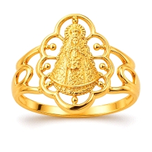 <STRONG>Anillo mujer oro 18k Virgen del Rocio.</STRONG><BR><STRONG>Anillo</STRONG> de <STRONG>mujer</STRONG> calado&nbsp;con la 
