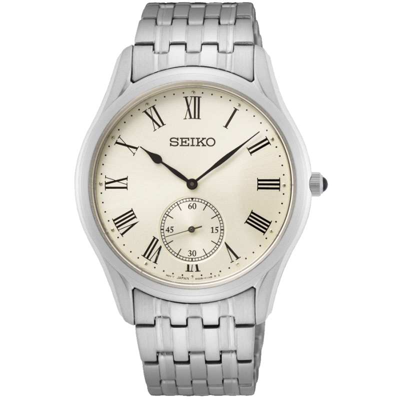 Reloj seiko SRK047P1<BR>Reloj Seiko analogico con correa y caja de acero<BR>Números romanos y manecillas de color negro.<BR>Fabr