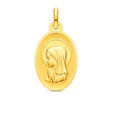 <STRONG>Medalla niña 15 x 10 mm oro amarillo 9k ovalada</STRONG>. Medalla para niña con forma <STRONG>ovalada</STRONG>, su tamañ
