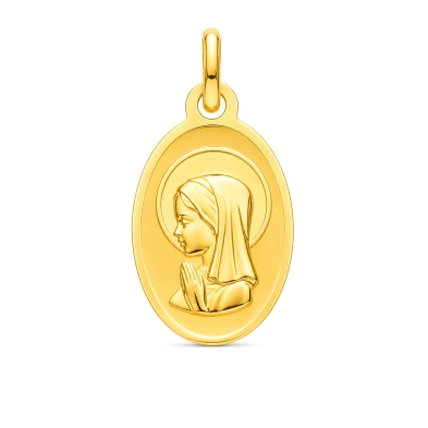 <STRONG>Medalla niña 15 x 10 mm oro amarillo 9k ovalada</STRONG>. Medalla para niña con forma <STRONG>ovalada</STRONG>, su tamañ