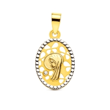<STRONG>Medalla virgen niña 16 mm oro amarillo 9k calada.</STRONG><BR>Medalla para niña con la imagen de la virgen niña en reliv