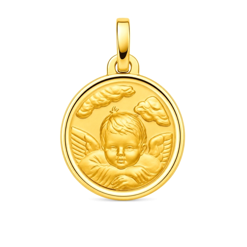 <STRONG>Medalla bebé ángel 16 mm oro amarillo 9k bisel</STRONG>. <BR>Preciosa <STRONG>medalla</STRONG> para <STRONG>bebé</STRONG