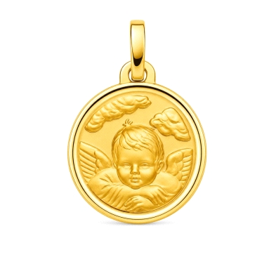 <STRONG>Medalla bebé ángel 16 mm oro amarillo 9k bisel</STRONG>. <BR>Preciosa <STRONG>medalla</STRONG> para <STRONG>bebé</STRONG