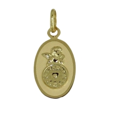 <P><STRONG>Medalla Angelito</STRONG> Querubín de Rafael con Reloj <BR>Ovalada con Terminación Laser<BR>Fabricado en <STRONG>Oro 
