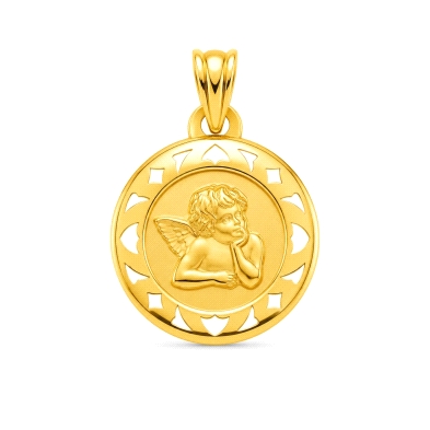 <P><STRONG>Medalla&nbsp;Angelito</STRONG> Querubín de Rafael <BR>Calada con Terminación Laser<BR>Fabricado en <STRONG>Oro de 9 K